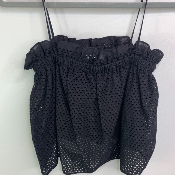 Zara Tops - Zara Black Eyelet Strappy Tank XS